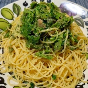 茹でるだけ（●＾o＾●）菜の花と明太子のパスタ